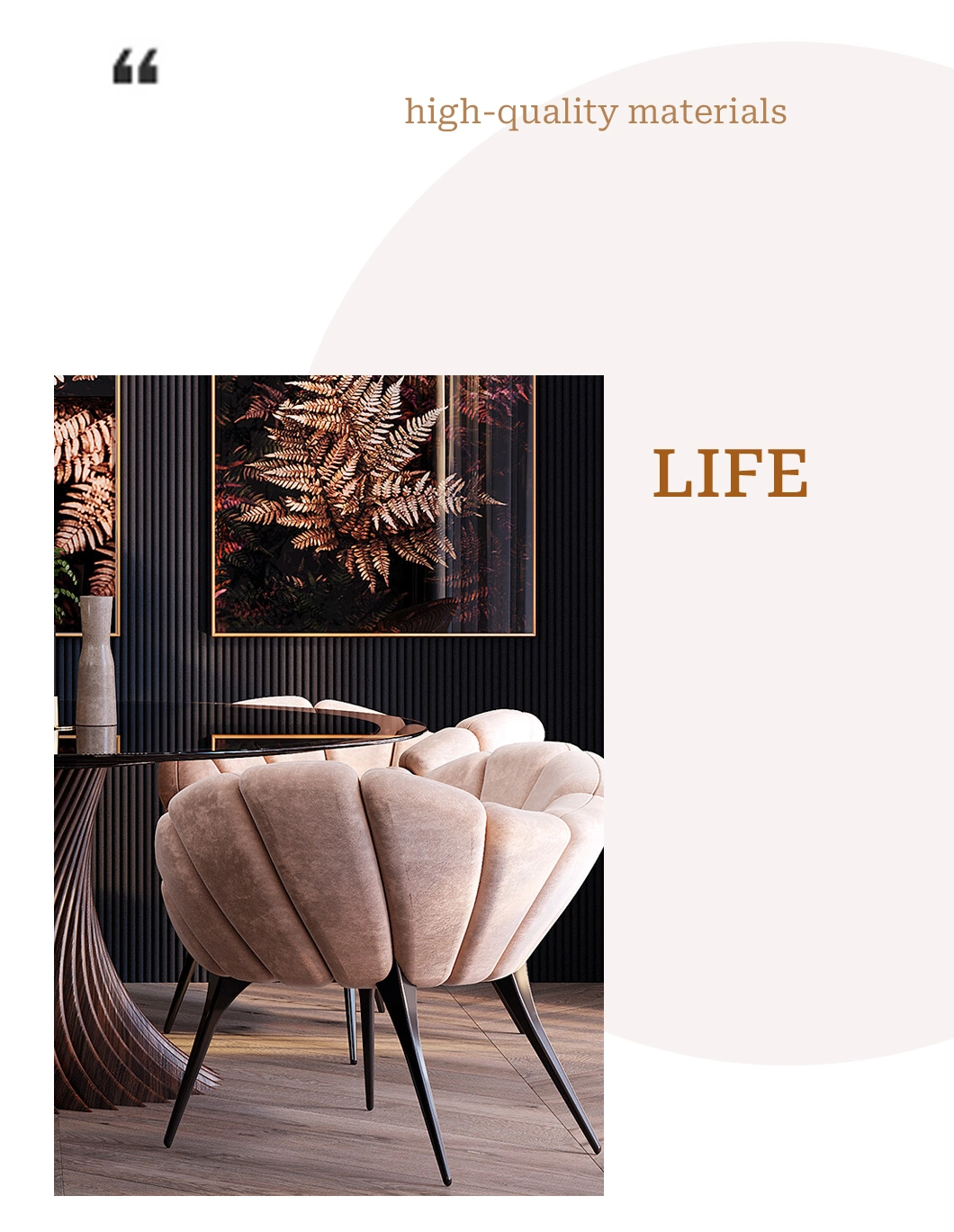 Italian Light Luxury Single Sofa Chair Lounge Chair Living Room Fabric Armchair