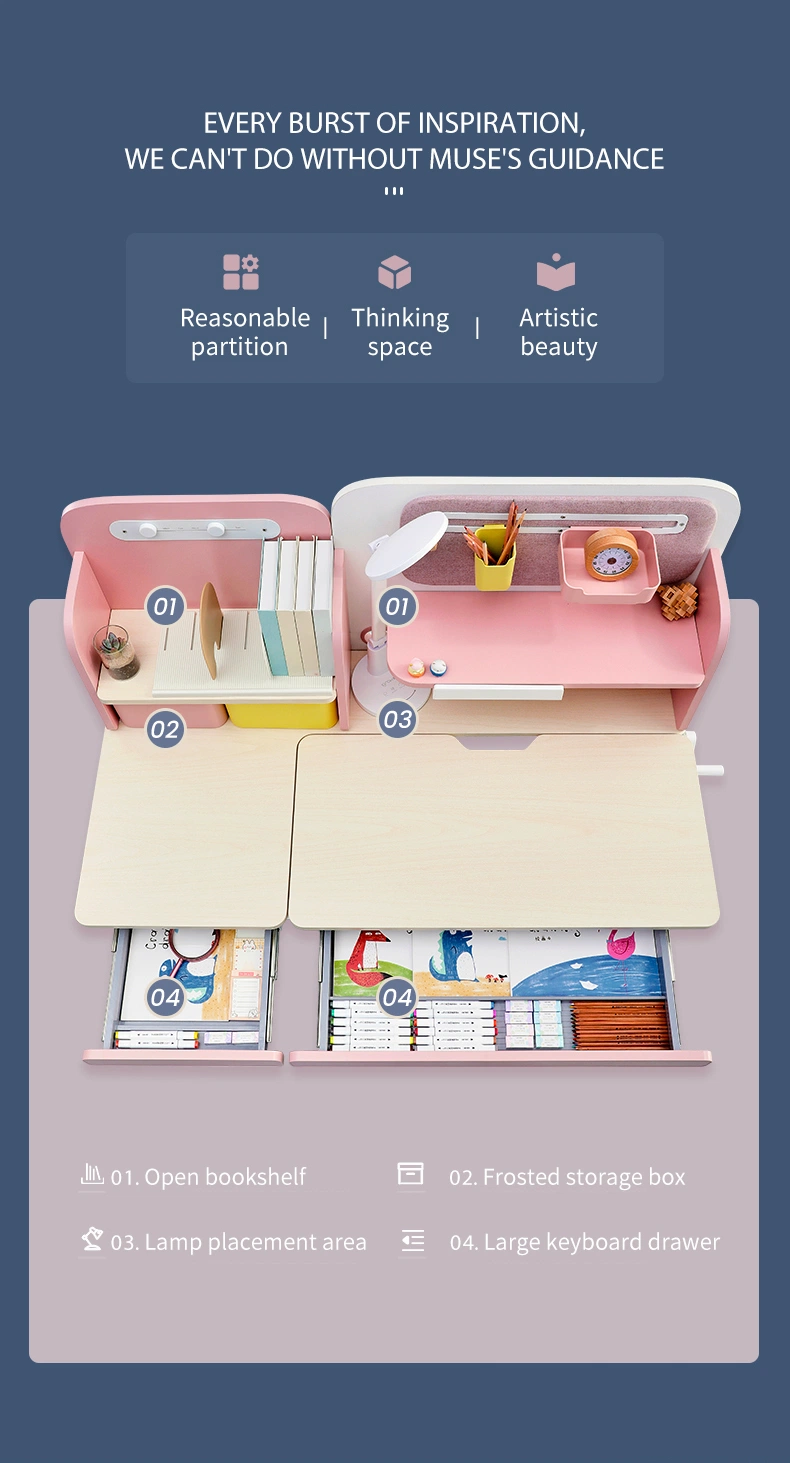 Igrow Kids Study Bedroom Furniture Cartoon Color Table