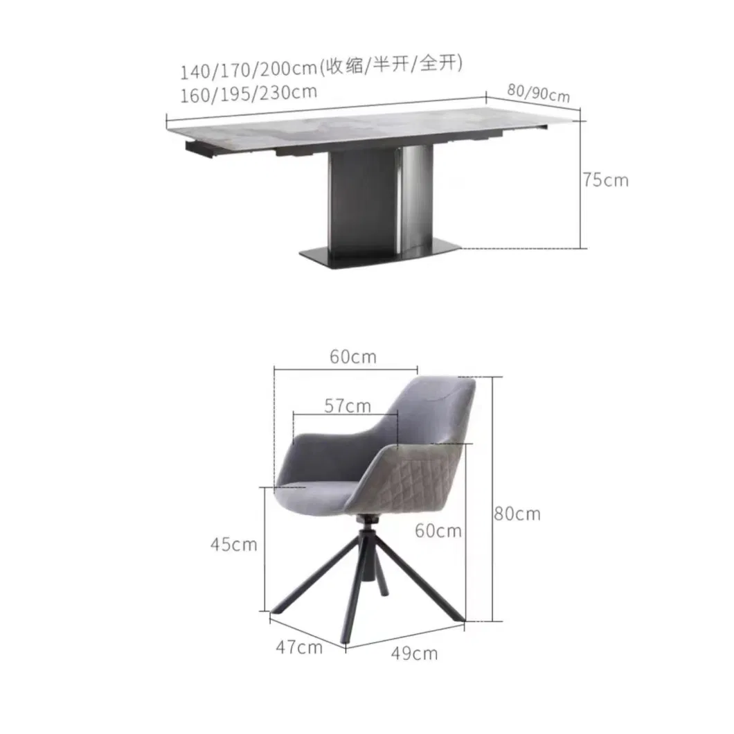 Modern Luxury Style Rectangle Ceramic Top Metal Base Office Hotel Living Room Bedroom Dining Table