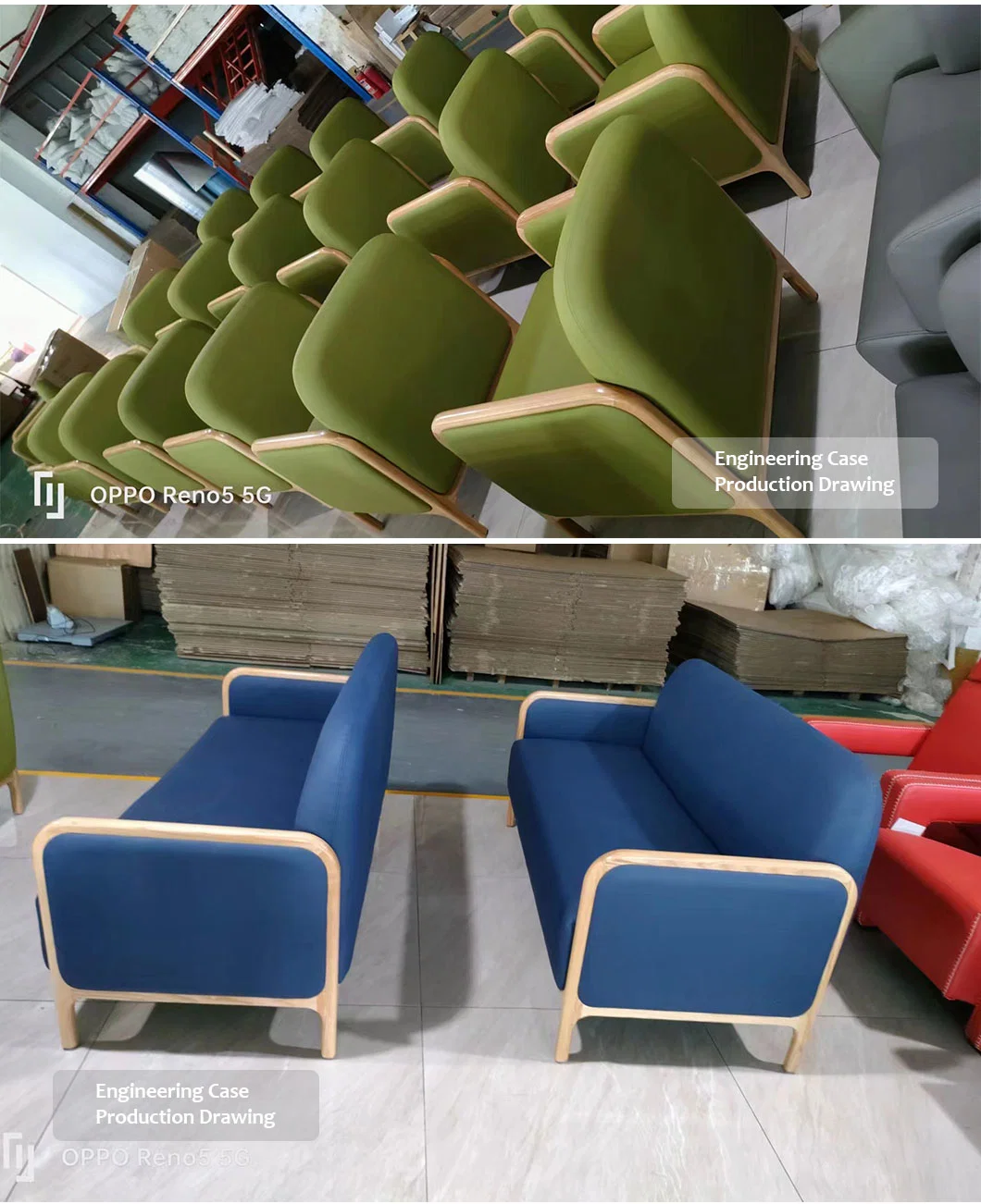 Hospital Furniture Factory Design Modern Popular Style Grey Woolen Leisure Chair Lounge Chairs