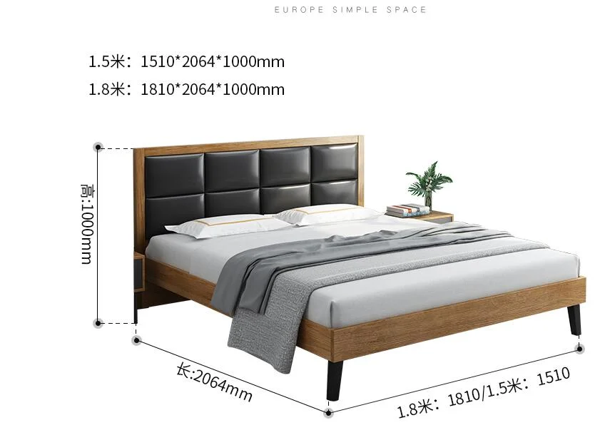 Cheap Housing Project Furniture Double Bed Bedroom Set