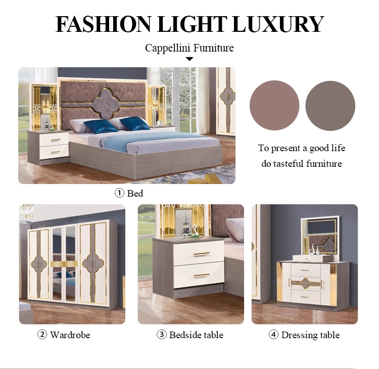 Wholesale Price Luxury Queen Size Bed Cheap King Wooden Modern Bedroom Furniture Set Meuble De Chambre a Coucher Complet 2023