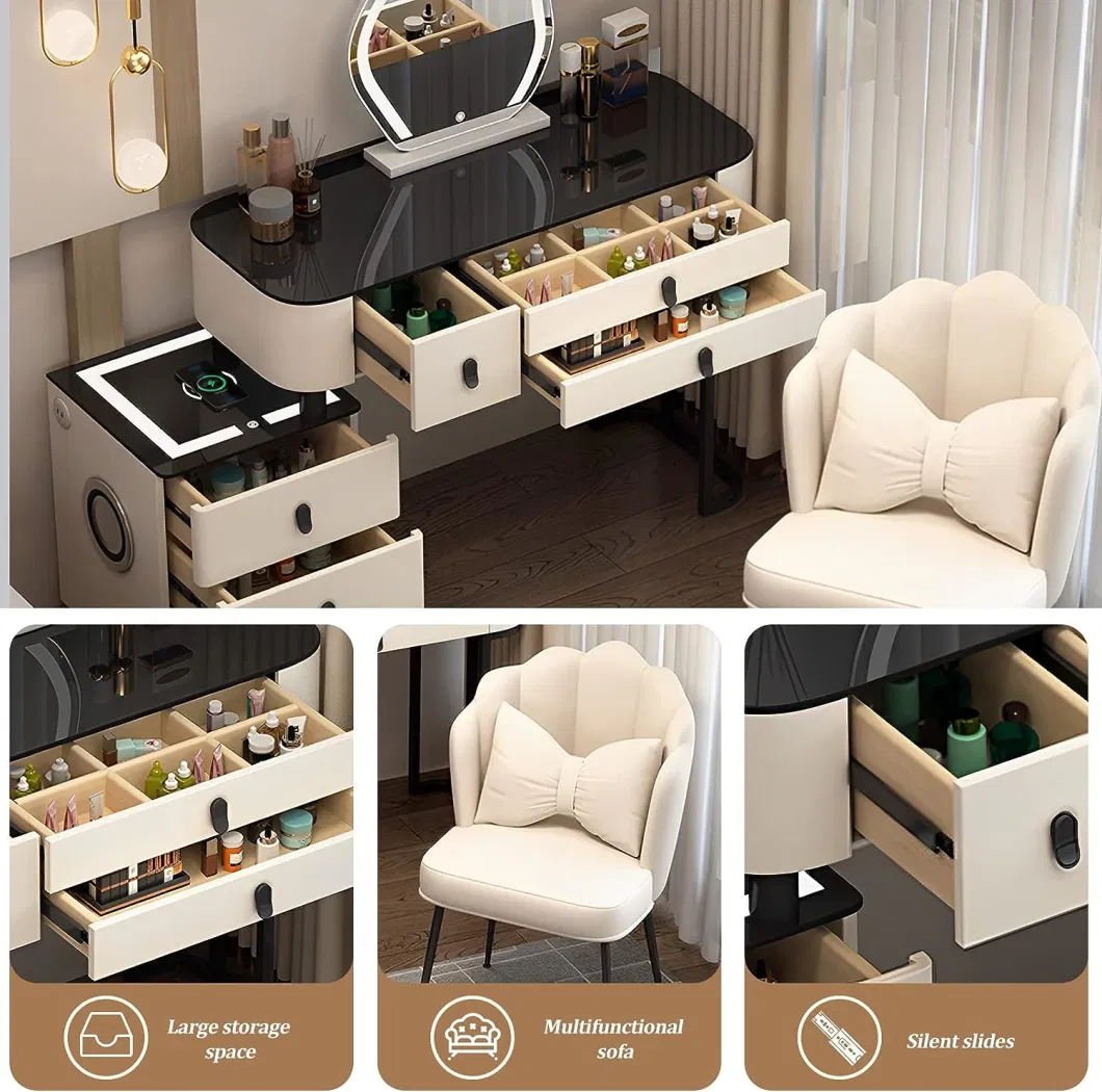 Nova Smart Bedroom Dresser Table Vanity Set Furniture with Mirror and Lights Wooden Make up Table