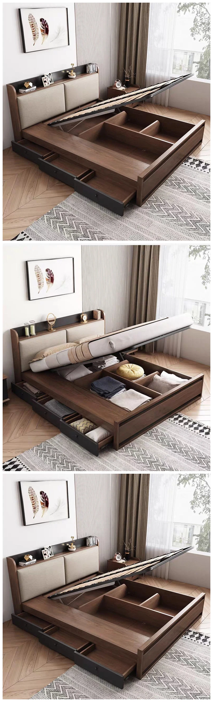 Modern Bedroom Furniture Set Modern New Luxury Hotel Design Black Color Commercial Bedroom Furniture Supplier for Sale