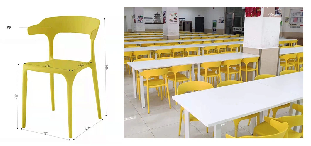 Hot Selling Commercial Furniture Restaurant Training Dining Yellow Plastic Chair