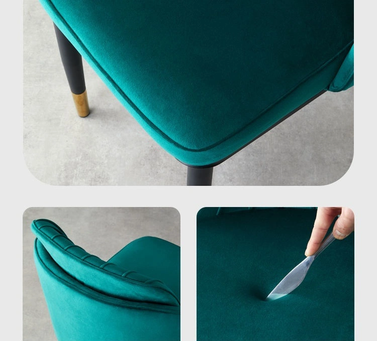 Wholesale Modern Home/Restaurant/Hotel Living Room Furniture Dark Green Velvet Ergonomic Dining Chair