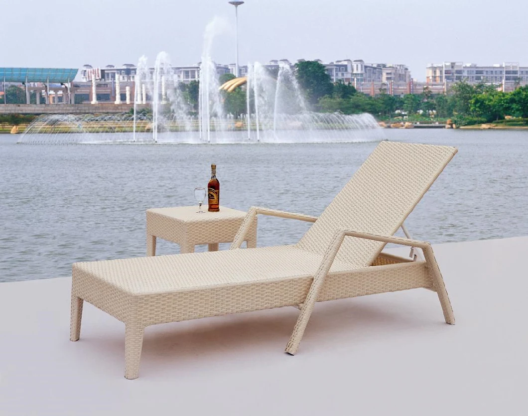 Wholesale Outdoor Patio Garden Swimming Pool Aluminum Metal Plastic Rattan Wicker Folding Sun Lounge Chaise Lounger Sofa Bed Stacking Leisure Sand Beach Chair