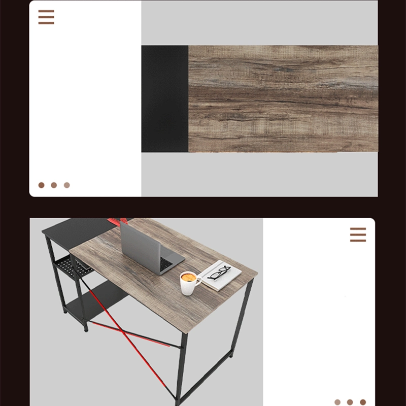 Modern Simple Color Matching Computer Desk with Adjustable Shelf 0066