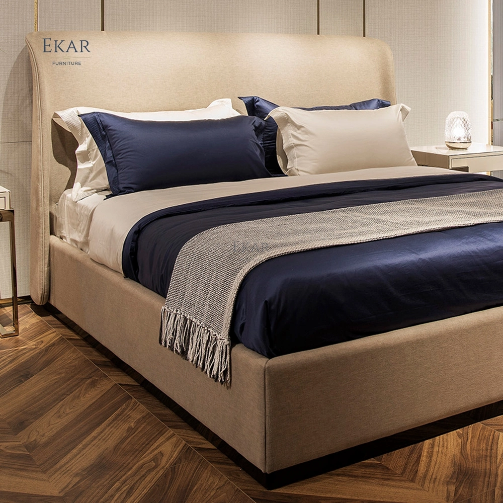 High End Upholstered Fabric Modern Bedroom Bed Furniture