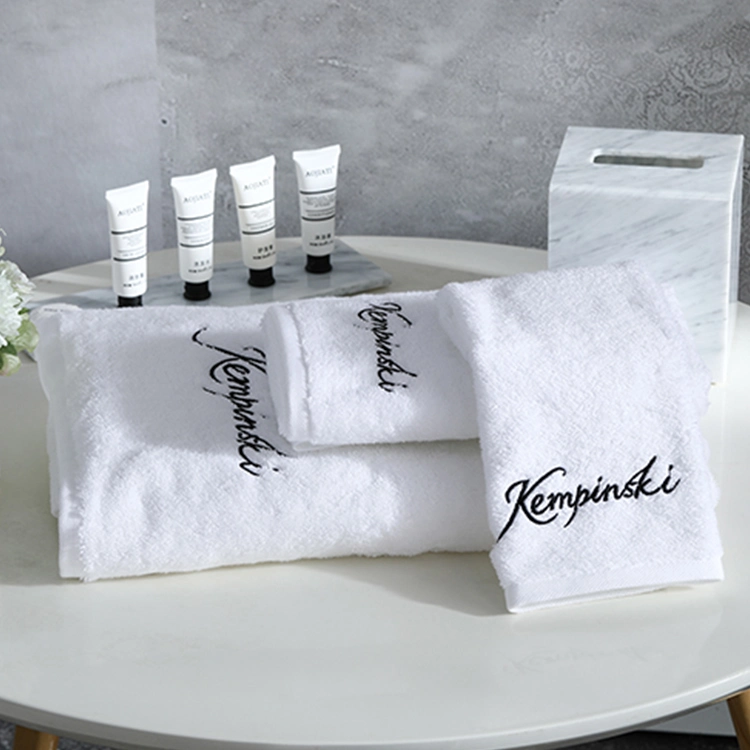 Hotel Bathroom Bath Towel Set with Hotel Logo Customized Design