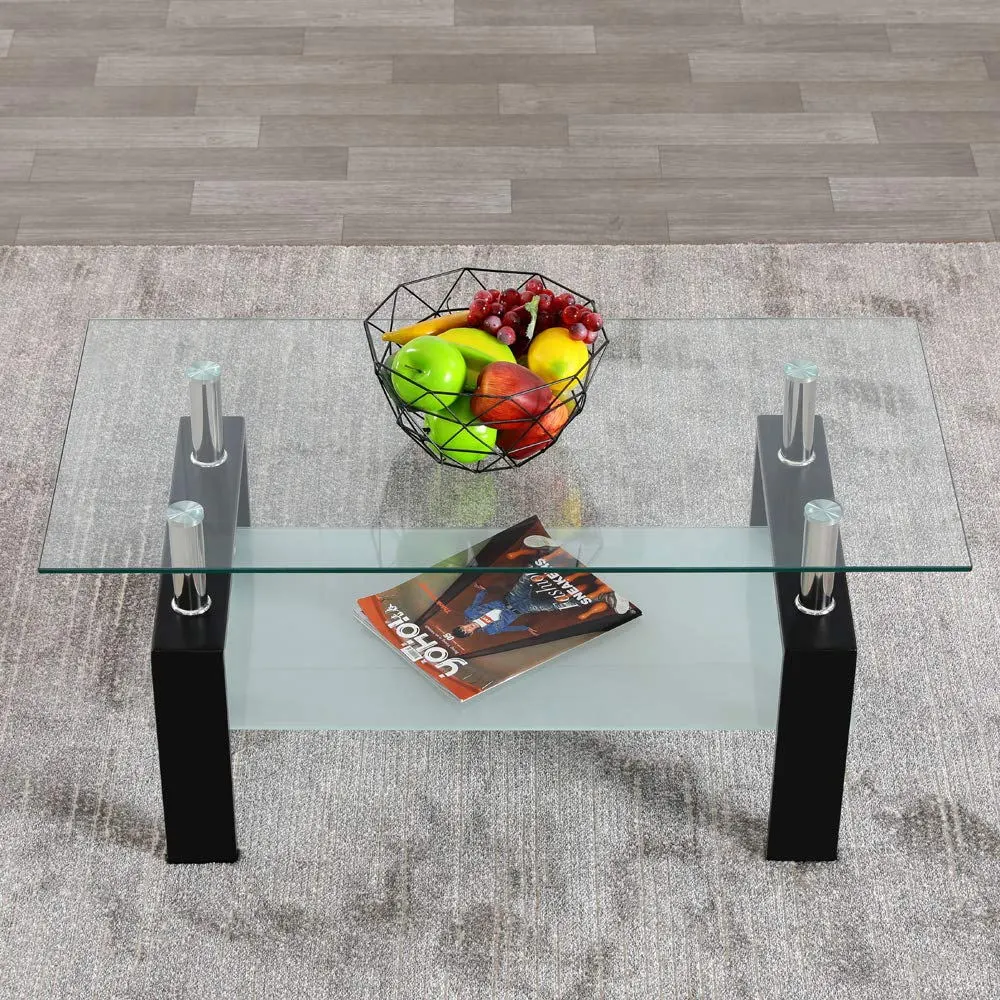 Nordic Style Living Room Furniture Dining Room Metal Leg Modern Glass Coffee Table