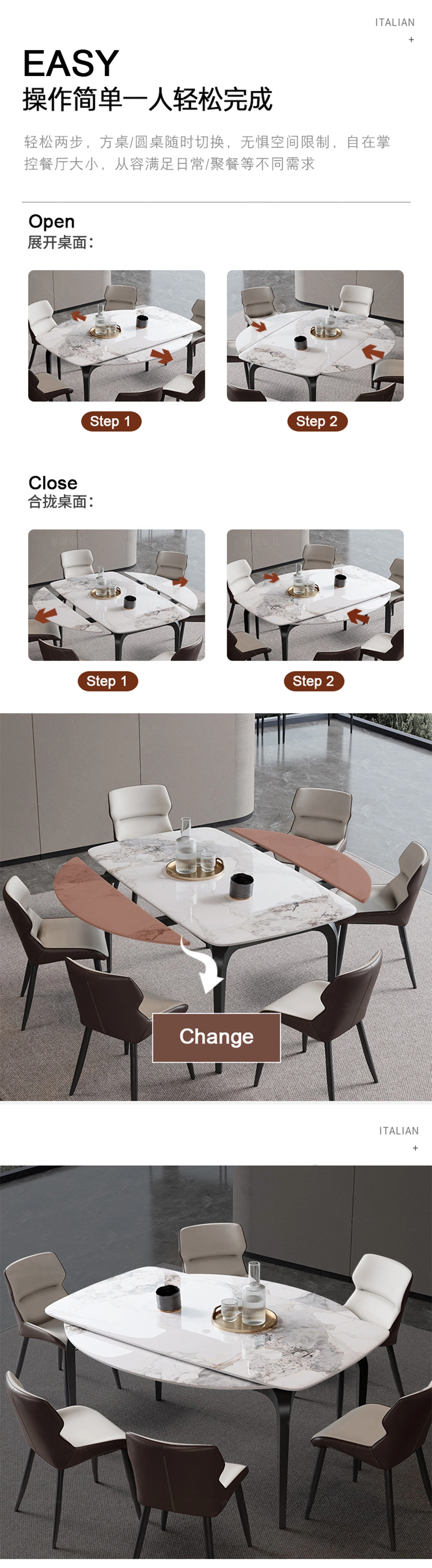 Living Room Hotel Furniture Dining Round Table Restaurant Furniture with Factory Price