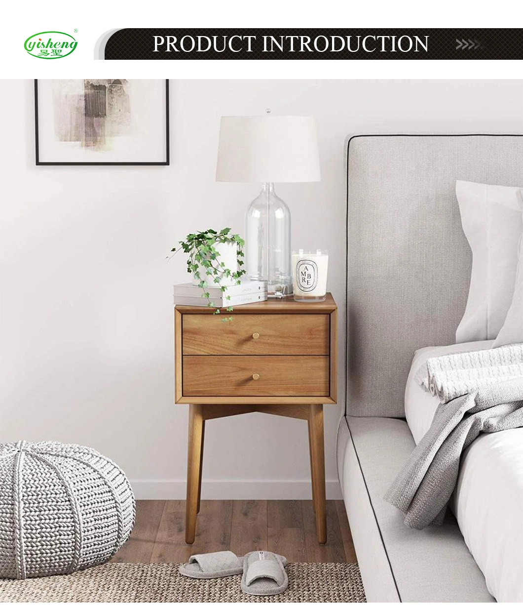 Beige Small Nightstands Furniture for Bedroom