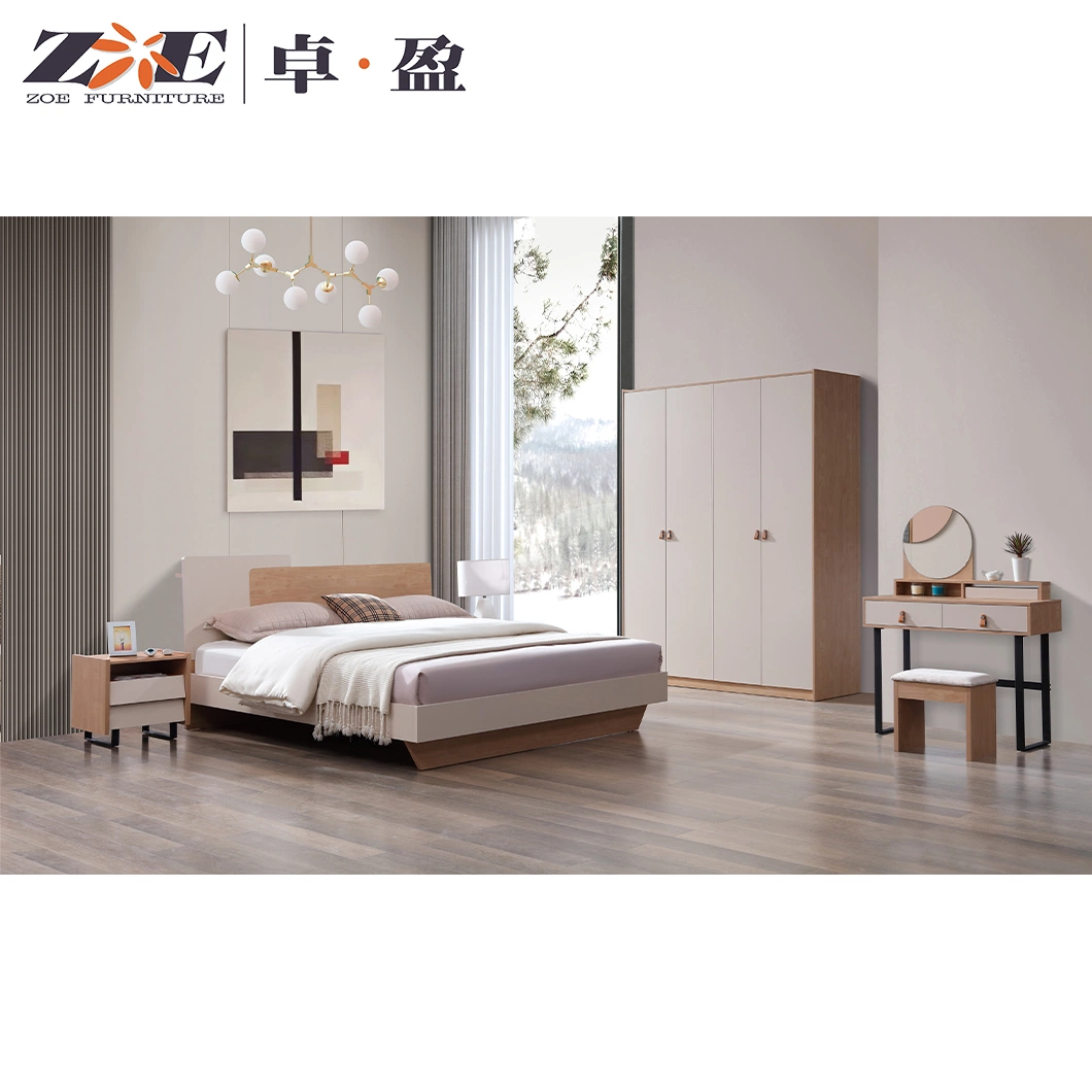 Customizable Factory Outlets Modern European MDF Wood Panel Bed Fashion Bedroom Furniture