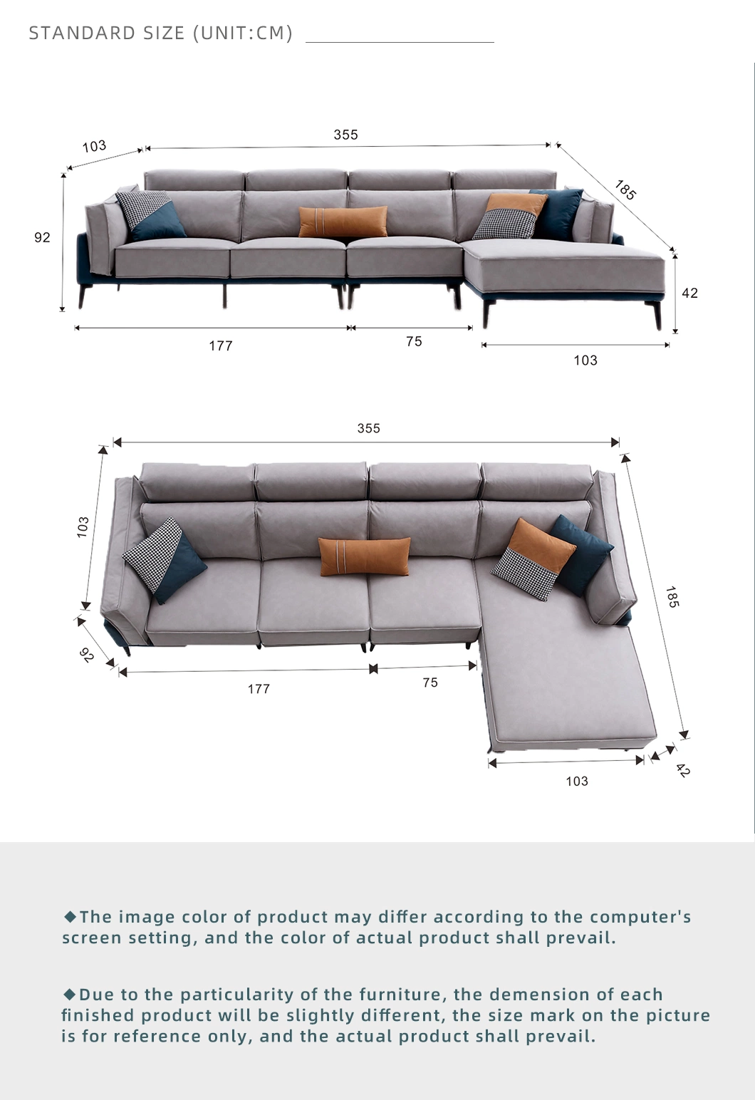 Wholesale Market Fabric Leisure Cloth Living Room Metal Legs Sofa Set for Home Bedroom Furniture