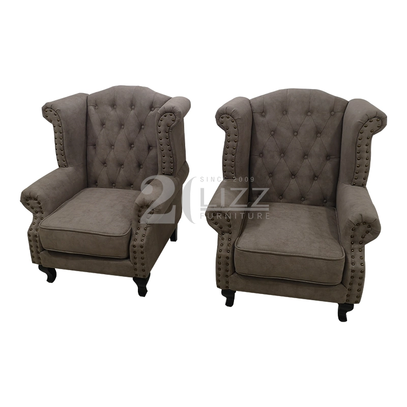 Chesterfield Design Home Furniture Living Room Velvet Fabric / Leather Sofa Chair