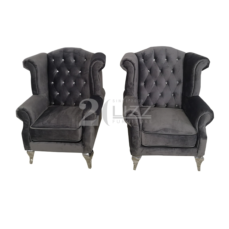 Chesterfield Design Home Furniture Living Room Velvet Fabric / Leather Sofa Chair