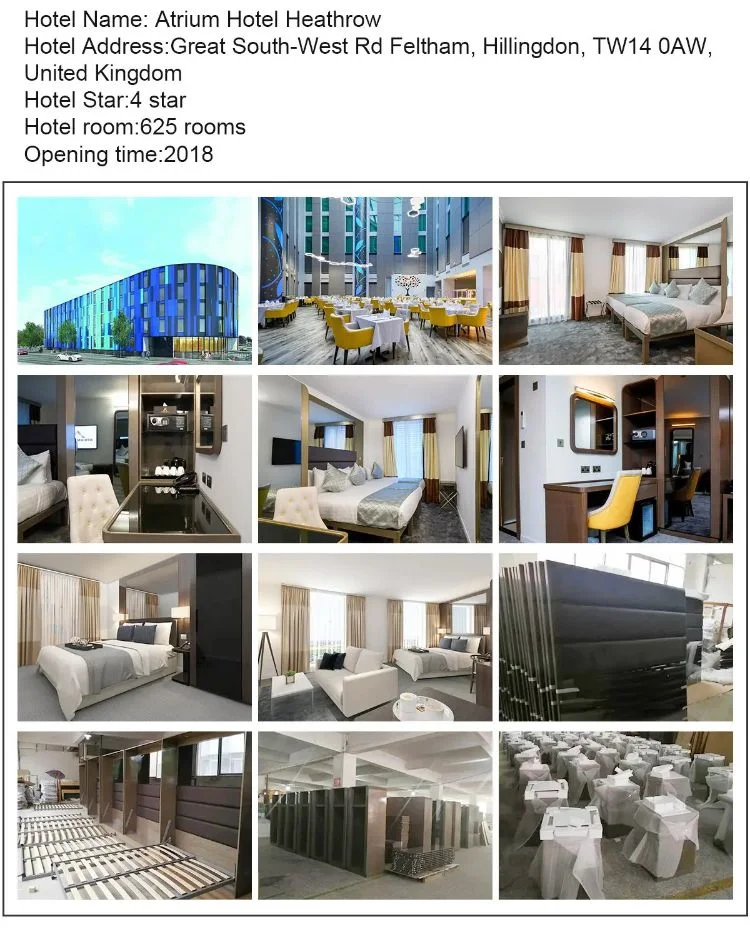 Five Star Hotel Project Light Luxury Design Hotel Room Furniture Upholstered Bed Set