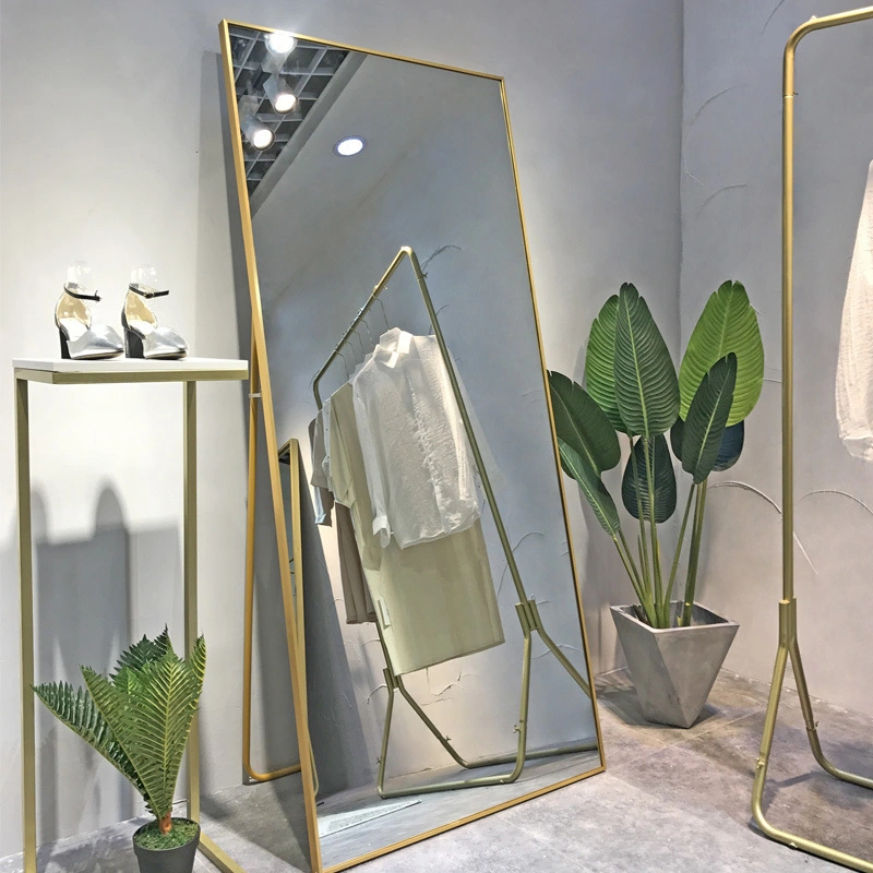 Nordic Style Light Luxury Rectangle Golden Frame Glass Mirror Home Furniture Bathroom Livingroom Bedroom Decorative Fitting