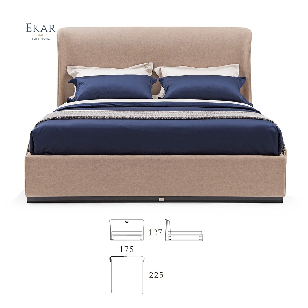 High End Upholstered Fabric Modern Bedroom Bed Furniture