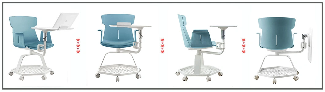 White Plastic Seat Commercial Furniture Ergonomic Design Public Dining Training Chair