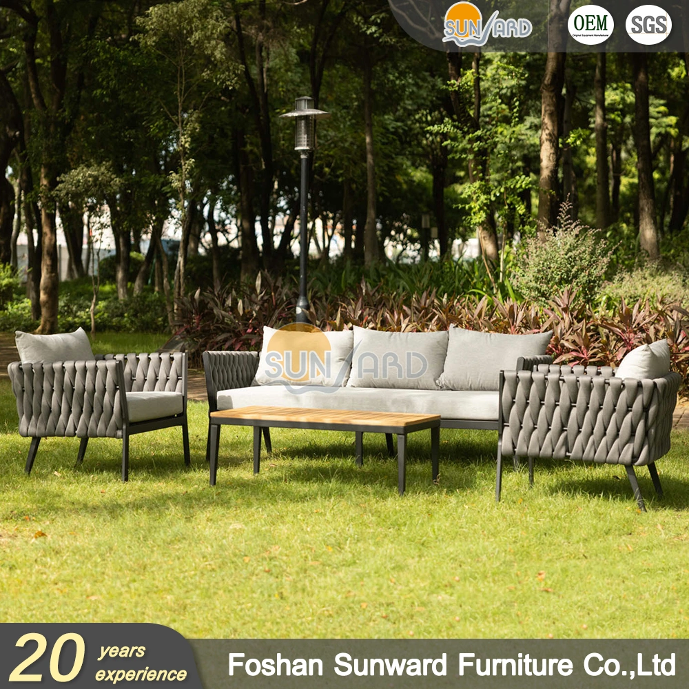 Foshan Sunward Modern Sofa Outdoor Hotel Home Garden Patio Rope Sofa Set Furniture