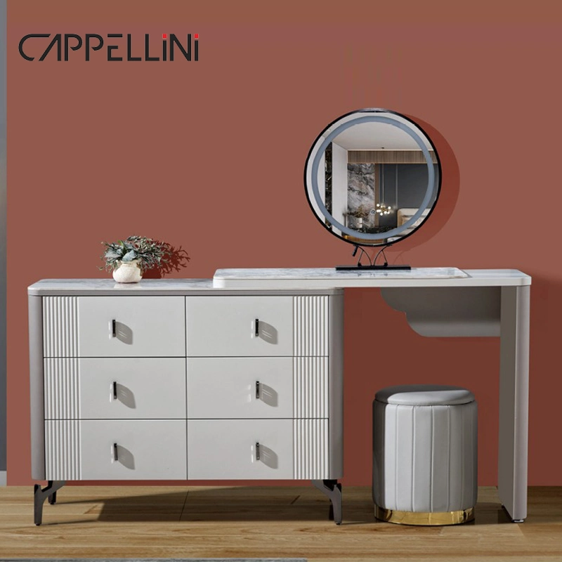 Wholesale Luxury Wooden Dressing Table with Mirror White Wood Dresser Home Furniture Modern Makeup Vanity Desk for Bedroom