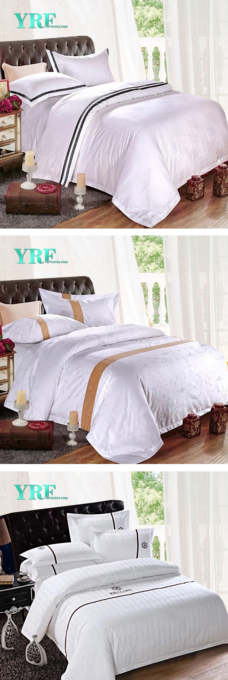 Yrf Customized Size White 60*40 S Satin 100% Cotton Hotel White Bedding Quilt Cover