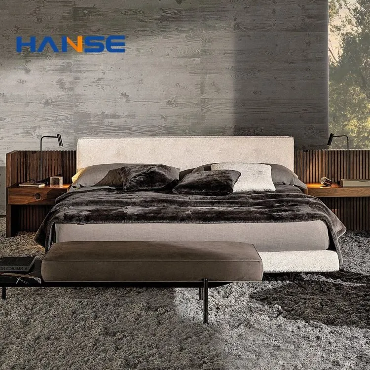 Five Star Hotel Project Light Luxury Design Hotel Room Furniture Upholstered Bed Set