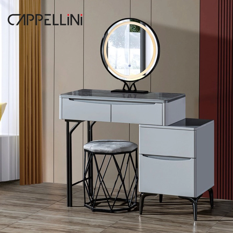 Wholesale Luxury Wooden Dressing Table with Mirror White Wood Dresser Home Furniture Modern Makeup Vanity Desk for Bedroom