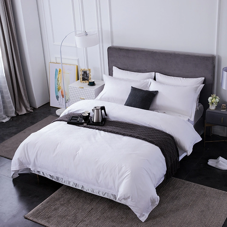Hotel Solid Color Linen Sets European Style Bedding Set