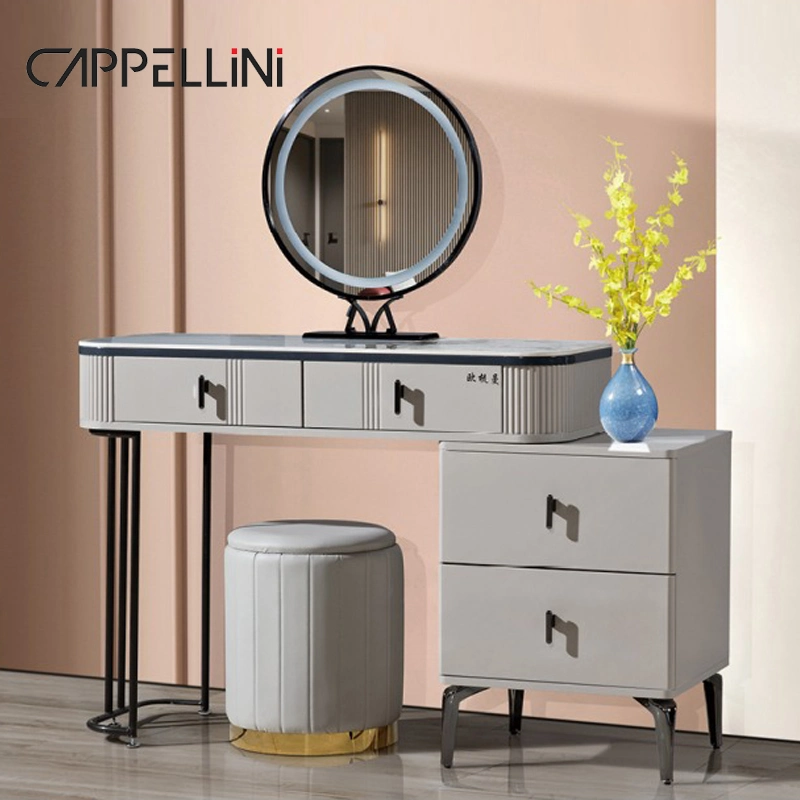 Wholesale Luxury Wooden Dressing Table with Mirror White Wood Dresser Home Furniture Modern Makeup Vanity Desk for Bedroom