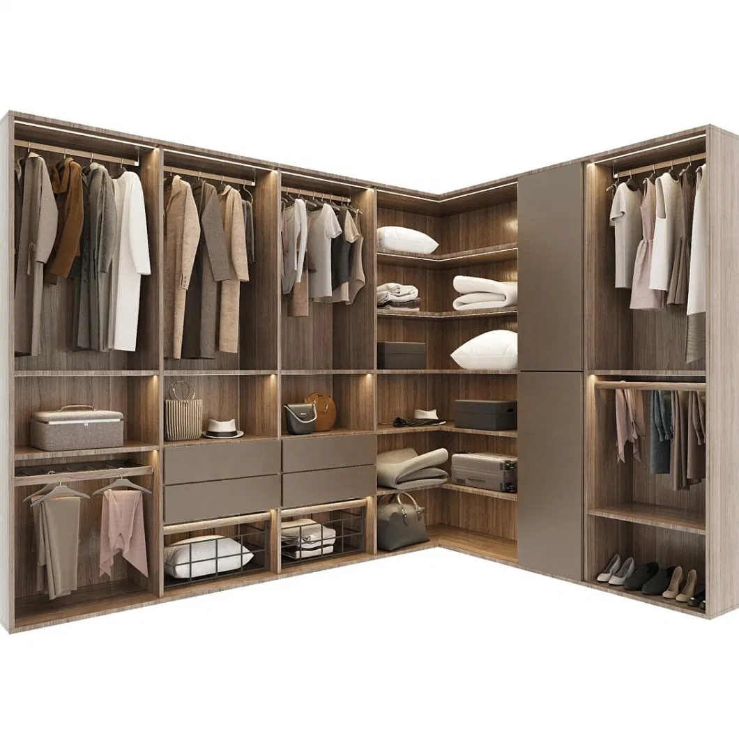 Bedroom Furniture Modular Wooden Custom Modern Design Walk in Closet Wardrobes