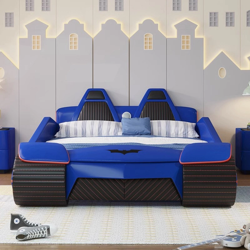 Bat Car Beds Bedroom Furniture The Man LED Light Child Race Car Bed Kids Beds with Music