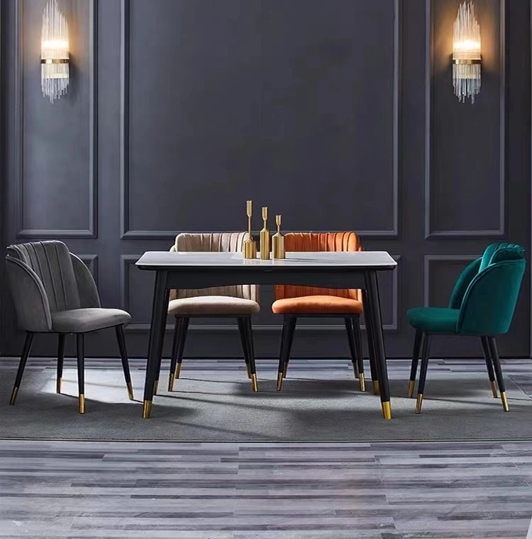 Wholesale Modern Home/Restaurant/Hotel Living Room Furniture Dark Green Velvet Ergonomic Dining Chair