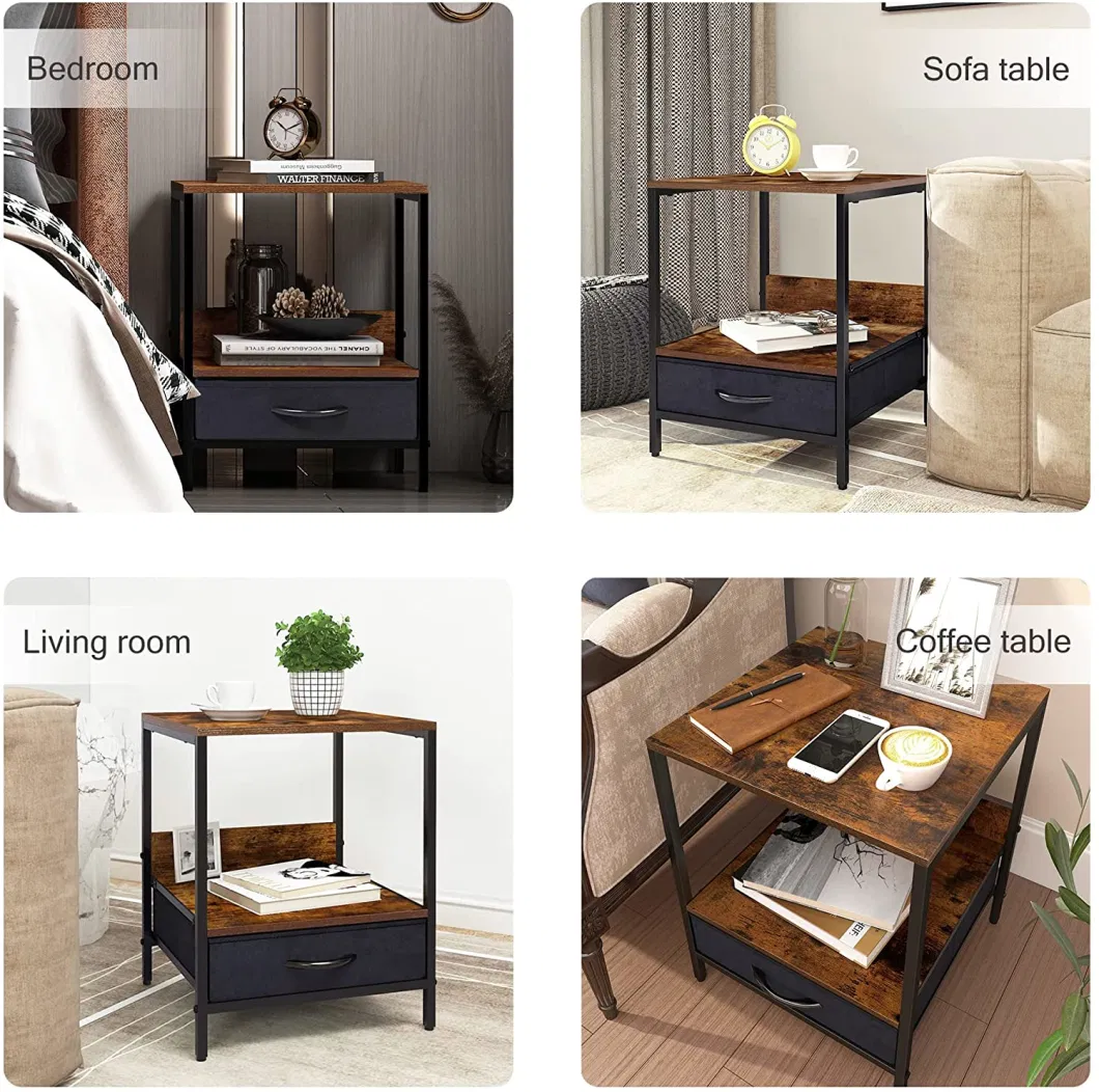 Bedside Cabinet Retro Industrial Style Coffee Tables Living Room Bedroom Furniture