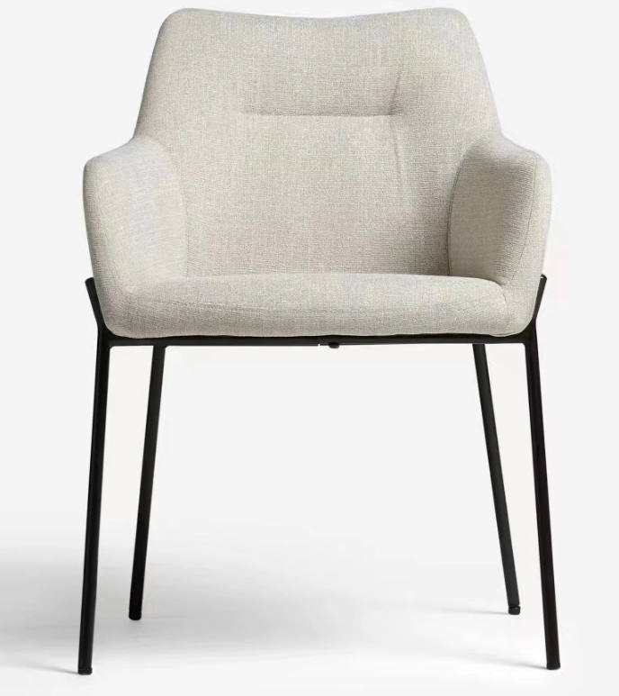 Modern Design White Beauty Salon Home Indoor Bedroom Living Room Fabric Dining Velvet Metal Arm Chair
