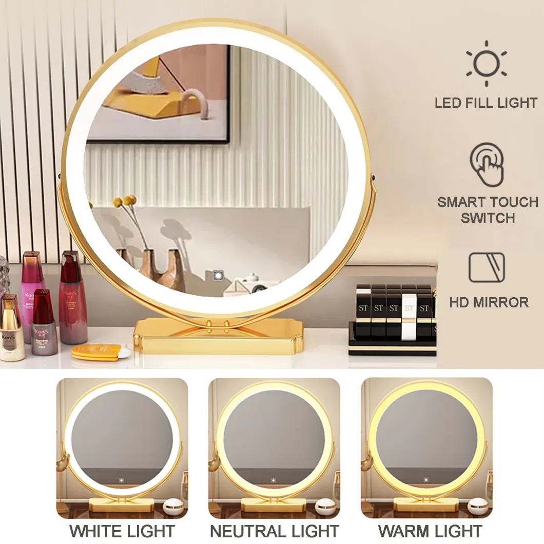 Home Bedroom Multifuncitional Vanity Furniture Set with LED Light Modern Smart Intelligent Dresser with Mirror Dressing Table with Metal Legs Wireless Charging
