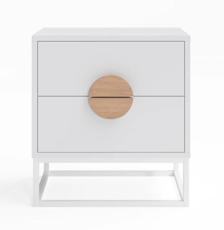 Scandinavian Contemporary Coastal White Wooden Bedside Table