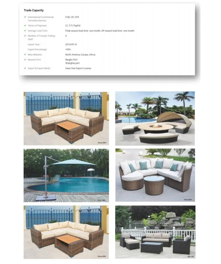 Sale of 4 Pieces Modern Sectional Outdoor Handmade Rattan Furniture Sofa Set with Table Chair for Hotel/Living Room/Home/Office/Dining