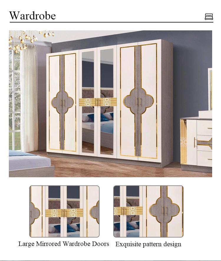 Wholesale Price Luxury Queen Size Bed Cheap King Wooden Modern Bedroom Furniture Set Meuble De Chambre a Coucher Complet 2023