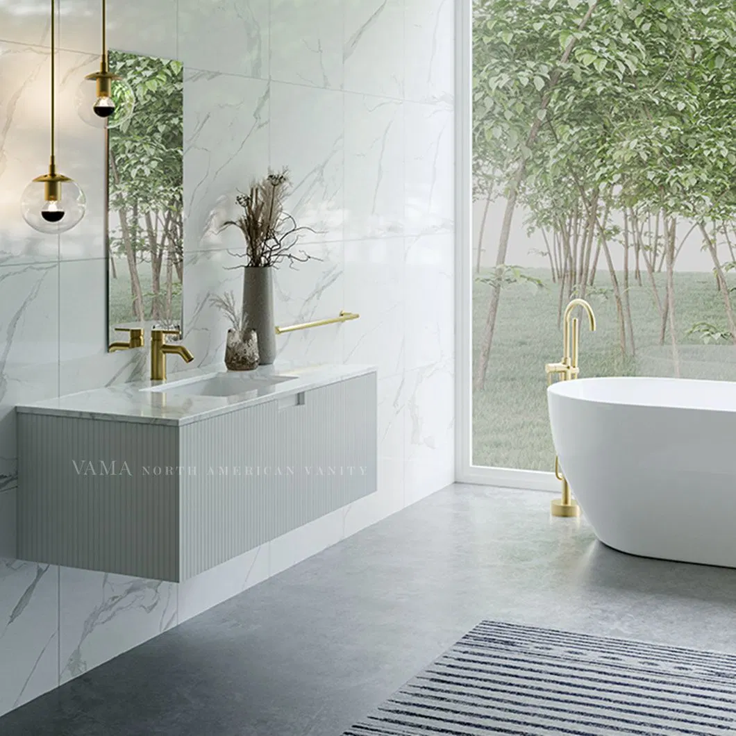 Vama 1200mm Luxurious Coastal Style Slim Bathroom Vanities Combo&Sinks with Marble Top Rb855-120