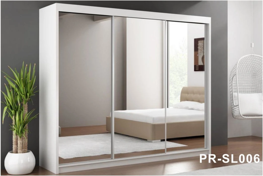 Modern Black White Wooden Painted Veneer Finish Hande Less Design Bedroom Furniture Wardrobe