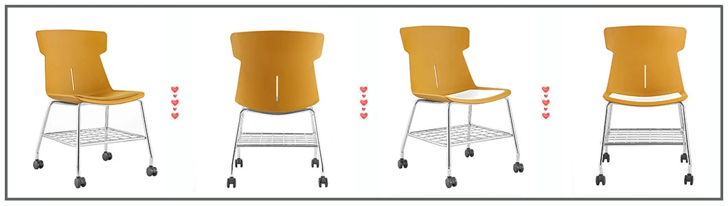 Green PP Plastic Ergonomic Design Lumbar Support Metal Leg Training Chair