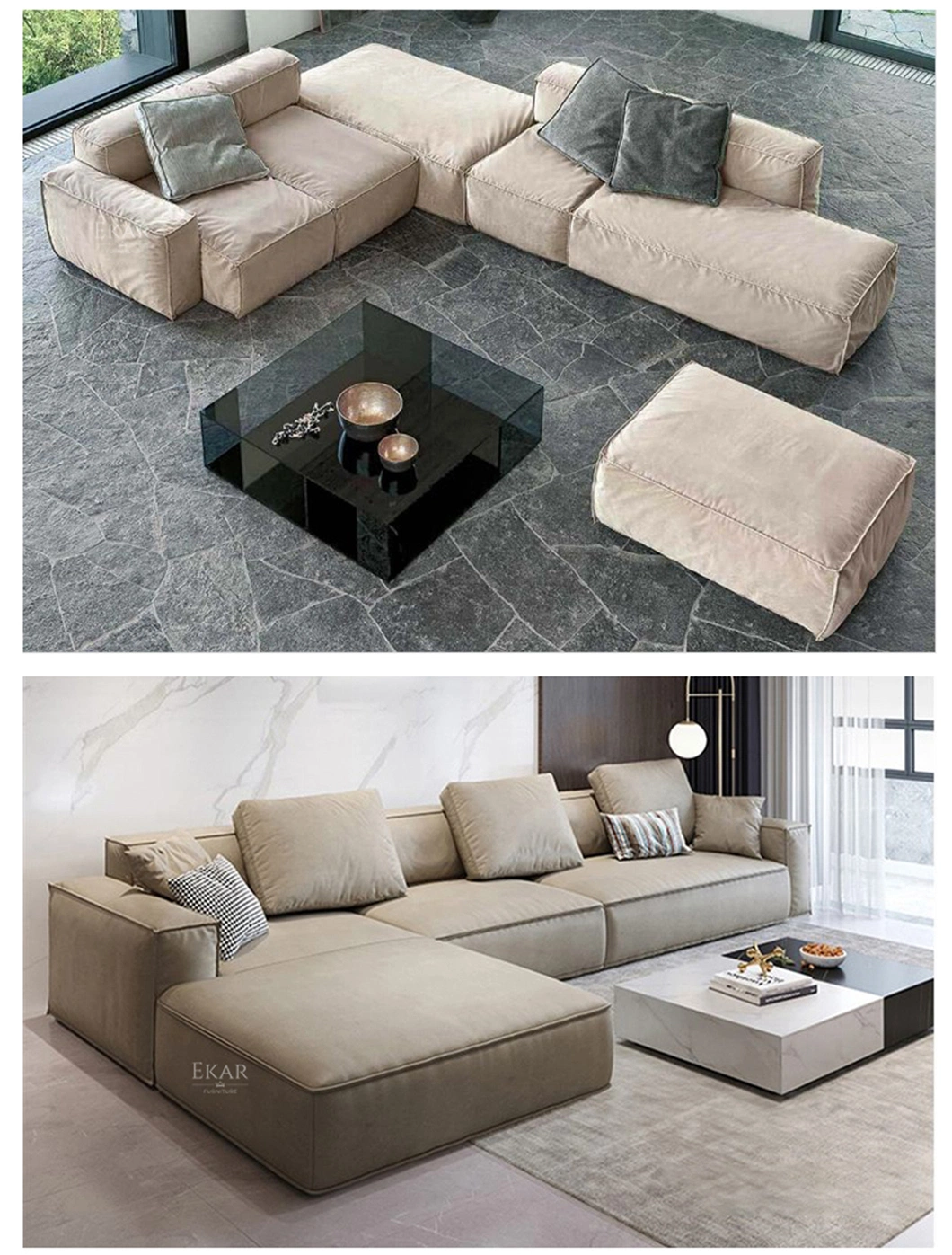 Home Furniture Leather Sofa Set Furniture Living Room Modern Fabric Sofa Upholstered 1 3 4 Seater Design Sectional Sofa