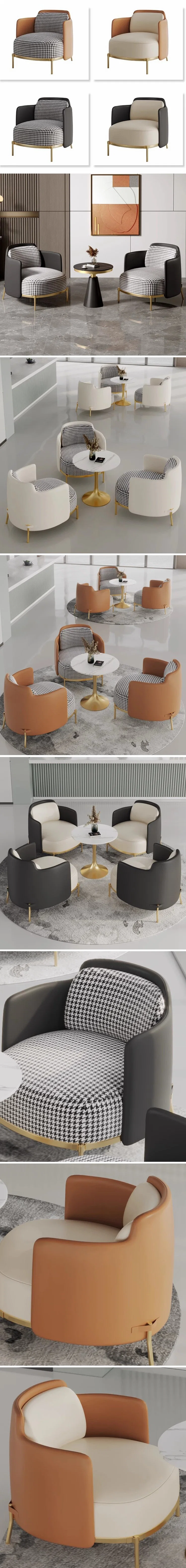 Home Furniture Fabric Accent Chair Velvet Checked Cloth Chair Modern Velvet Armchair