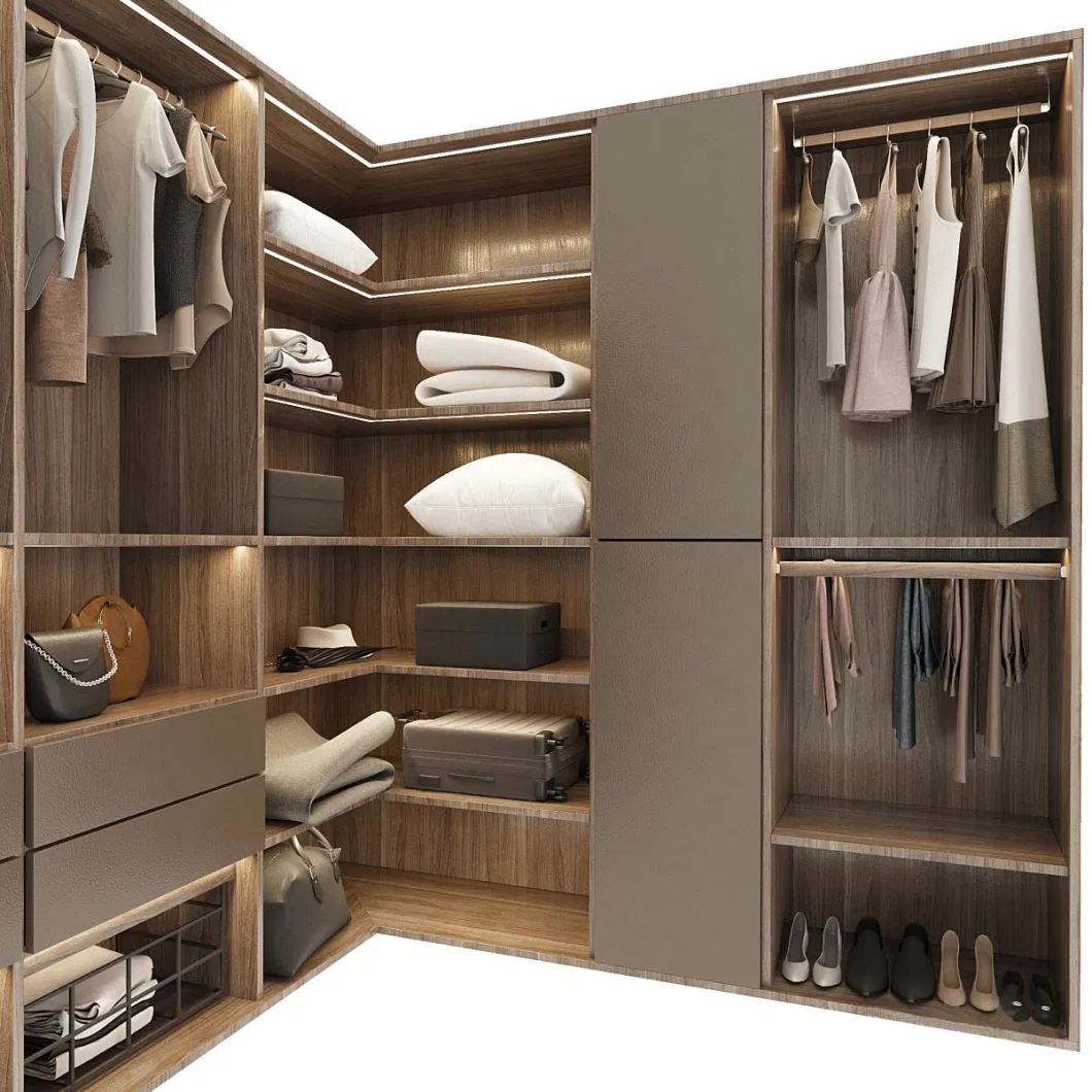 Bedroom Furniture Modular Wooden Custom Modern Design Walk in Closet Wardrobes