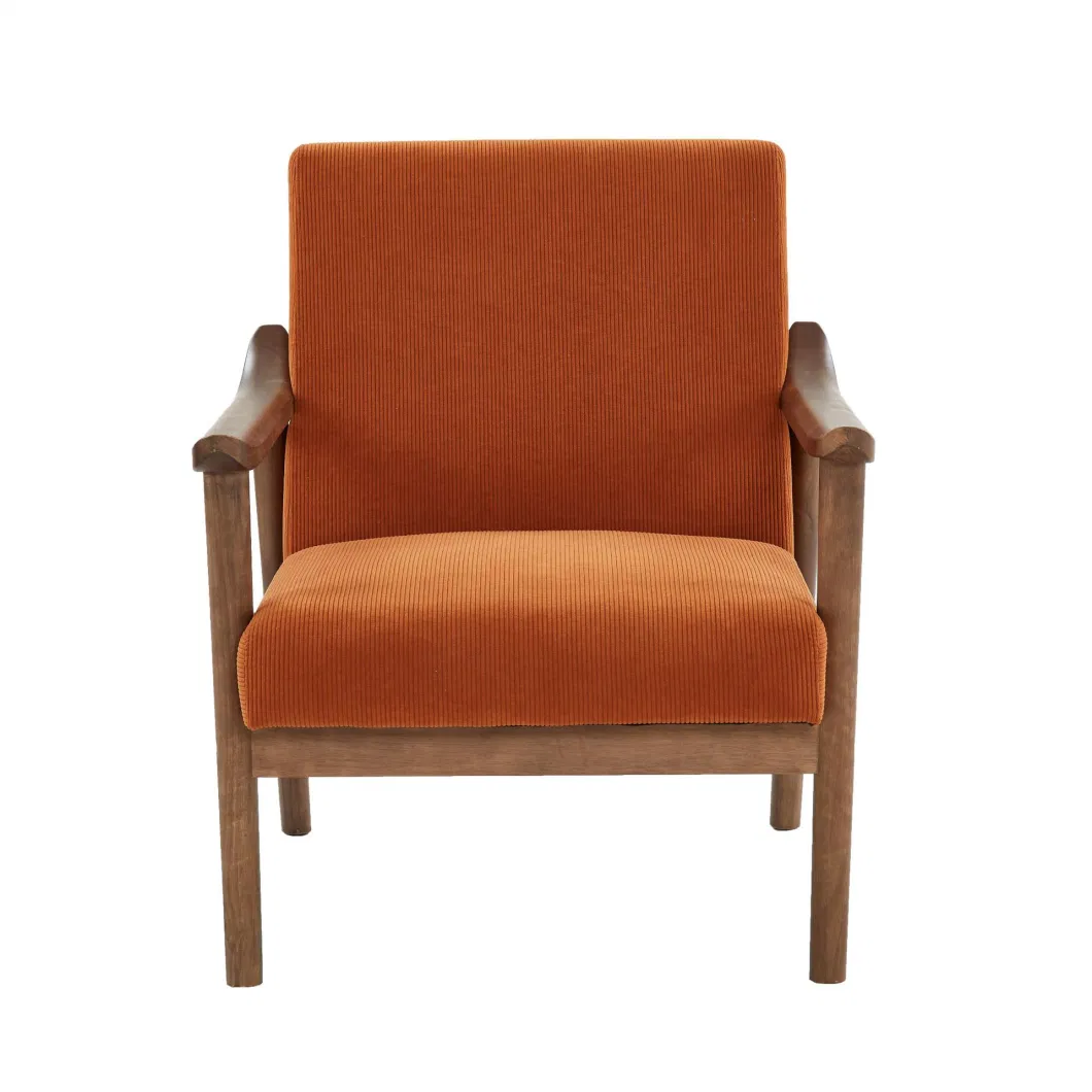 Factory Whosale Nordic Custom Upholstered Single Sofa Chair Wood Armchair