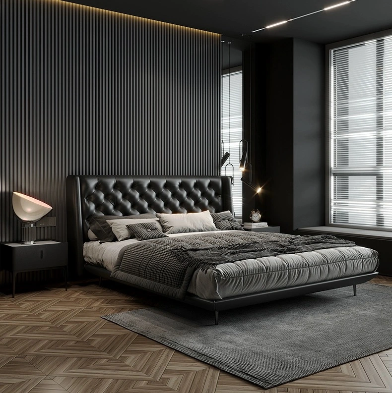 Luxury Italian Design Bed Master Pink Bedroom King Size Bed Frame Bed Room Furniture