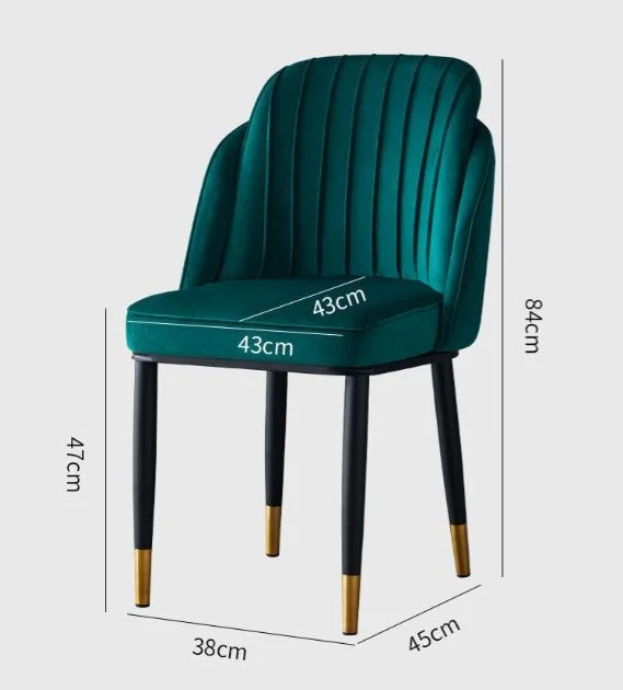 Wholesale Modern Home/Restaurant/Hotel Living Room Furniture Dark Green Velvet Ergonomic Dining Chair